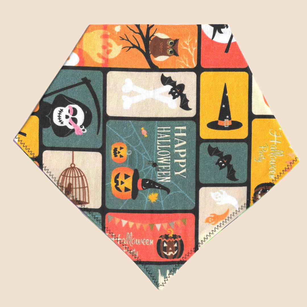 All Hallows Eve Double-Face Bandana - Wiggly Pup Bandana