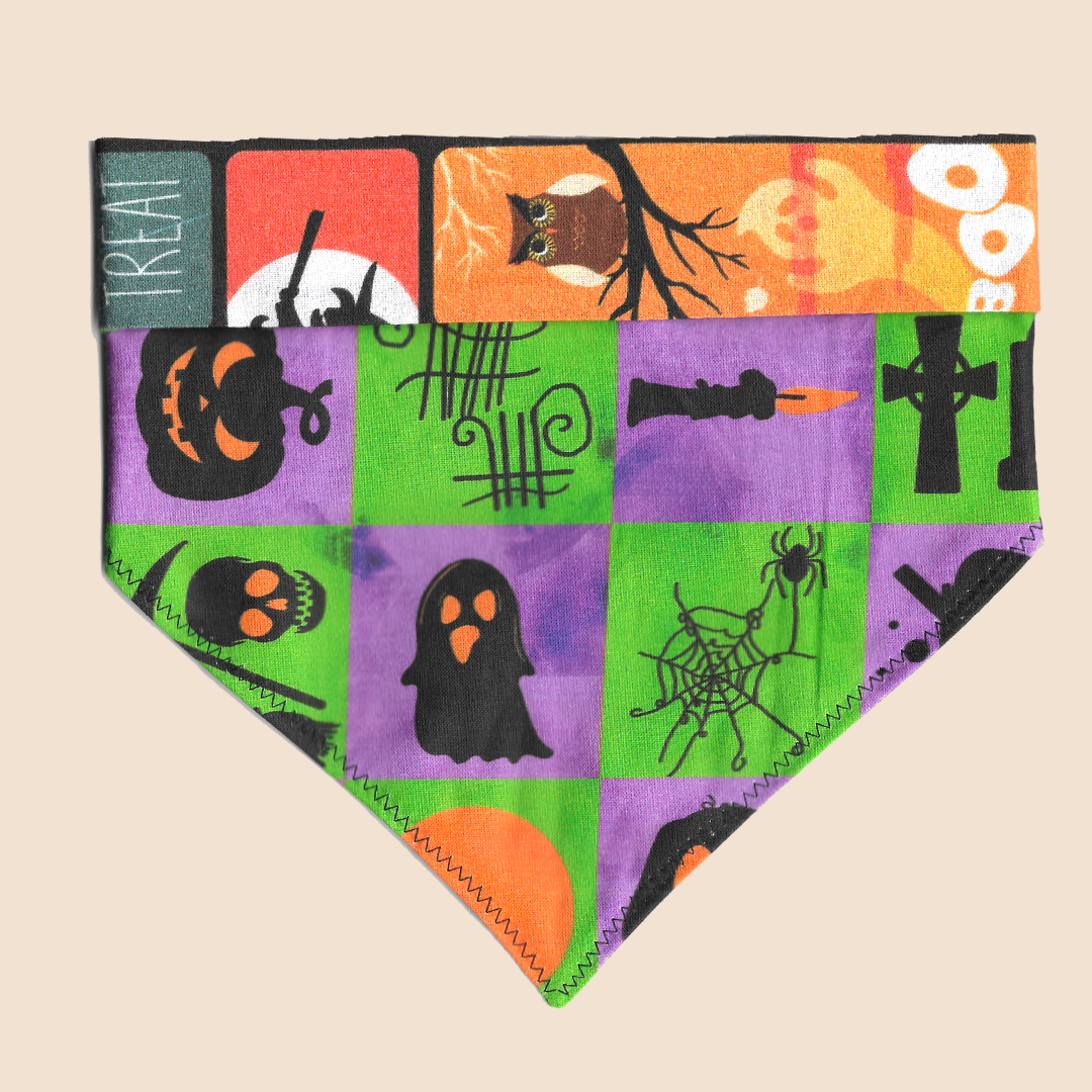 All Hallows Eve Double-Face Bandana - Wiggly Pup Bandana